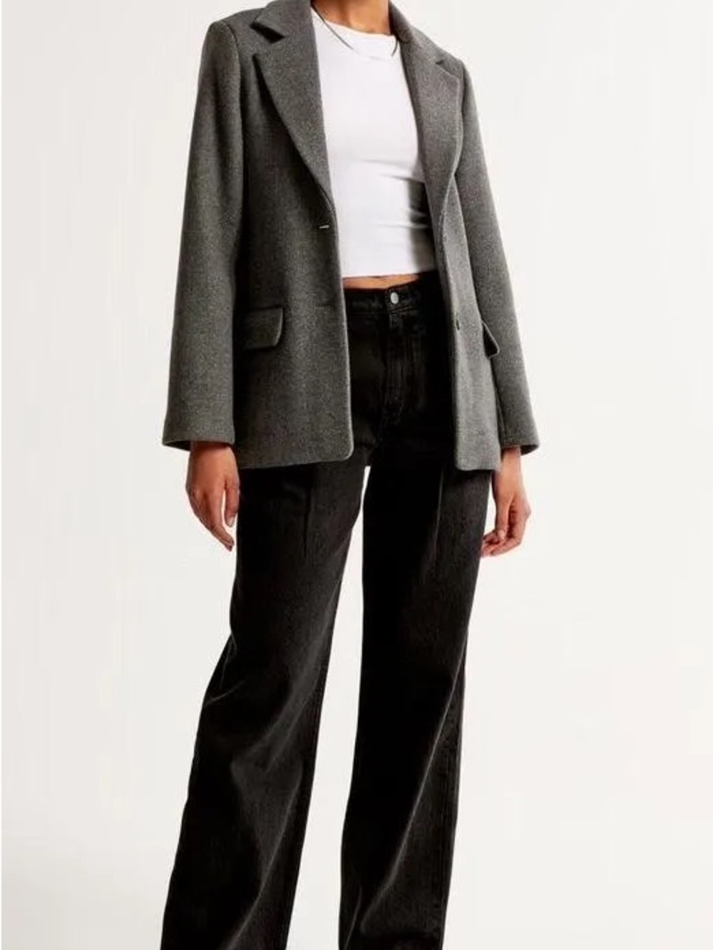 Abercrombie & Fitch Gray Womens Blazer